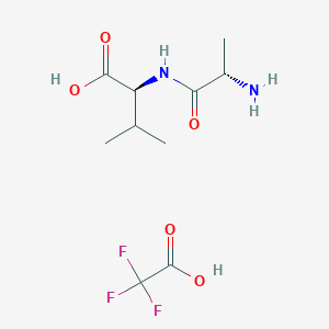 molecular formula C10H17F3N2O5 B8147087 (S)-2-((S)-2-Aminopropanamido)-3-methylbutanoic acid 2,2,2-trifluoroacetate 