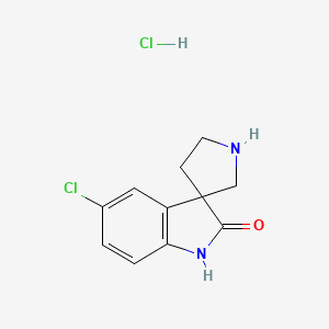 molecular formula C11H12Cl2N2O B8147091 5-Chlorospiro[indoline-3,3'-pyrrolidin]-2-one hydrochloride 