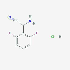 molecular formula C8H7ClF2N2 B8147096 2-Amino-2-(2,6-difluorophenyl)acetonitrile hydrochloride 