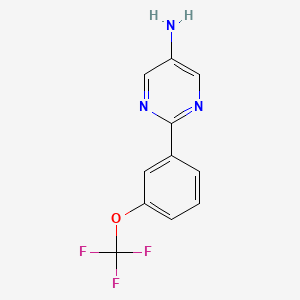 molecular formula C11H8F3N3O B8147140 2-(3-(Trifluoromethoxy)phenyl)pyrimidin-5-amine 
