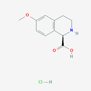 molecular formula C11H14ClNO3 B8147151 (R)-6-Methoxy-1,2,3,4-tetrahydroisoquinoline-1-carboxylic acid hydrochloride 