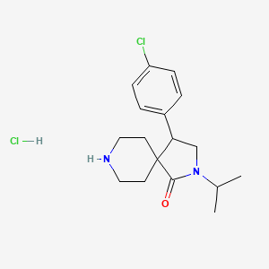 molecular formula C17H24Cl2N2O B8147154 4-(4-Chlorophenyl)-2-isopropyl-2,8-diazaspiro[4.5]decan-1-one hydrochloride 