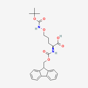 molecular formula C25H30N2O7 B8147212 (2S)-2-(9H-fluoren-9-ylmethoxycarbonylamino)-5-[(2-methylpropan-2-yl)oxycarbonylamino]oxypentanoic acid 