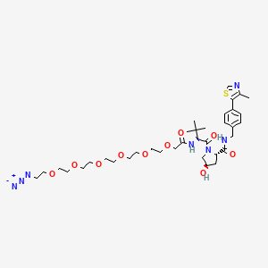 molecular formula C36H55N7O10S B8147362 (2S,4R)-1-[(2S)-2-[[2-[2-[2-[2-[2-[2-(2-azidoethoxy)ethoxy]ethoxy]ethoxy]ethoxy]ethoxy]acetyl]amino]-3,3-dimethylbutanoyl]-4-hydroxy-N-[[4-(4-methyl-1,3-thiazol-5-yl)phenyl]methyl]pyrrolidine-2-carboxamide 