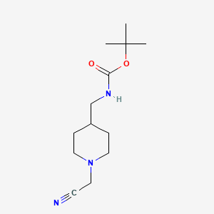 molecular formula C13H23N3O2 B8147417 tert-Butyl ((1-(cyanomethyl)piperidin-4-yl)methyl)carbamate 