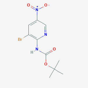 molecular formula C10H12BrN3O4 B8147448 Tert-butyl 3-bromo-5-nitropyridin-2-ylcarbamate 