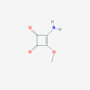 molecular formula C5H5NO3 B8147521 3-Amino-4-methoxycyclobut-3-ene-1,2-dione 