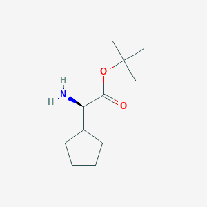 molecular formula C11H21NO2 B8147651 (R)-tert-Butyl 2-amino-2-cyclopentylacetate 