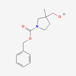 molecular formula C14H19NO3 B8147674 Benzyl 3-(hydroxymethyl)-3-methylpyrrolidine-1-carboxylate 
