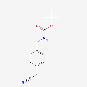molecular formula C14H18N2O2 B8147706 (4-Cyanomethyl-benzyl)-carbamic acid tert-butyl ester CAS No. 187283-18-7