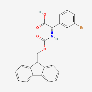 molecular formula C23H18BrNO4 B8147711 (2R)-2-(3-bromophenyl)-2-({[(9H-fluoren-9-yl)methoxy]carbonyl}amino)acetic acid 