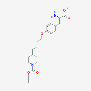molecular formula C24H38N2O5 B8147729 (S)-tert-Butyl 4-(4-(4-(2-amino-3-methoxy-3-oxopropyl)phenoxy)butyl)piperidine-1-carboxylate 