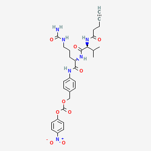 molecular formula C30H36N6O9 B8147739 [4-[[(2S)-5-(carbamoylamino)-2-[[(2S)-3-methyl-2-(pent-4-ynoylamino)butanoyl]amino]pentanoyl]amino]phenyl]methyl (4-nitrophenyl) carbonate 