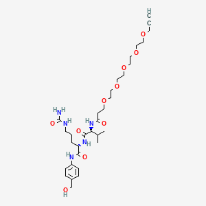 molecular formula C32H51N5O10 B8147745 (2S)-5-(carbamoylamino)-N-[4-(hydroxymethyl)phenyl]-2-[[(2S)-3-methyl-2-[3-[2-[2-[2-(2-prop-2-ynoxyethoxy)ethoxy]ethoxy]ethoxy]propanoylamino]butanoyl]amino]pentanamide 