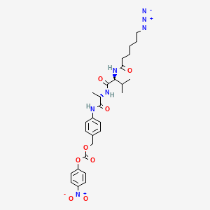 molecular formula C28H35N7O8 B8147754 [4-[[(2S)-2-[[(2S)-2-(6-azidohexanoylamino)-3-methylbutanoyl]amino]propanoyl]amino]phenyl]methyl (4-nitrophenyl) carbonate 