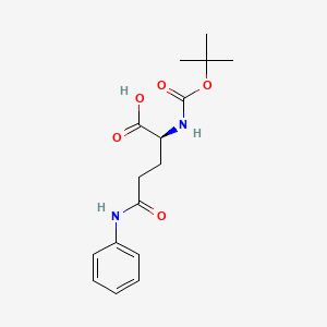 molecular formula C16H22N2O5 B8147770 (2S)-5-anilino-2-[(2-methylpropan-2-yl)oxycarbonylamino]-5-oxopentanoic acid 