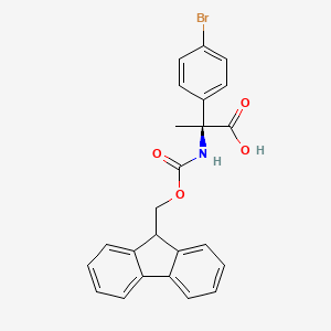 molecular formula C24H20BrNO4 B8147793 (2S)-2-(4-bromophenyl)-2-(9H-fluoren-9-ylmethoxycarbonylamino)propanoic acid 