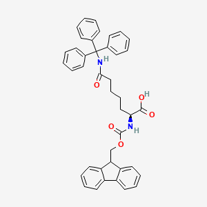 molecular formula C41H38N2O5 B8147809 (2S)-2-(9H-fluoren-9-ylmethoxycarbonylamino)-7-oxo-7-(tritylamino)heptanoic acid 