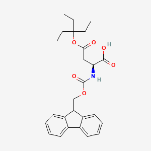 molecular formula C26H31NO6 B8147828 (S)-2-((((9H-Fluoren-9-yl)methoxy)carbonyl)amino)-4-((3-ethylpentan-3-yl)oxy)-4-oxobutanoic acid 