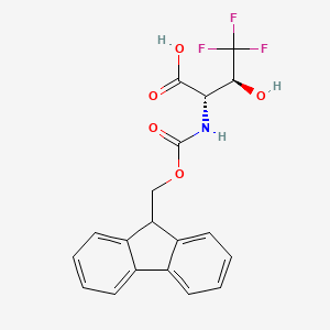 molecular formula C19H16F3NO5 B8147845 (2S,3S)-2-((((9H-Fluoren-9-yl)methoxy)carbonyl)amino)-4,4,4-trifluoro-3-hydroxybutanoic acid 