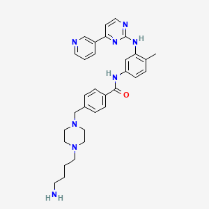 molecular formula C32H38N8O B8147855 4-[4-(4-Amino-butyl)-piperazine-1-ylmethyl]-N-[4-methyl-3-(4-pyridine-3-yl-pyrimidine-2-ylamino)-phenyl]-benzamide 