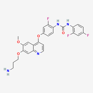 molecular formula C26H23F3N4O4 B8147873 1-[4-[7-(3-Aminopropoxy)-6-methoxyquinolin-4-yl]oxy-2-fluorophenyl]-3-(2,4-difluorophenyl)urea 