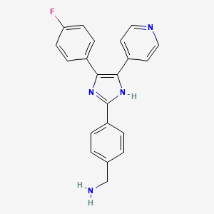 molecular formula C21H17FN4 B8147881 2-(4-氨基甲基苯基)-4-(4-氟苯基)-5-(4-吡啶基)-1H-咪唑 