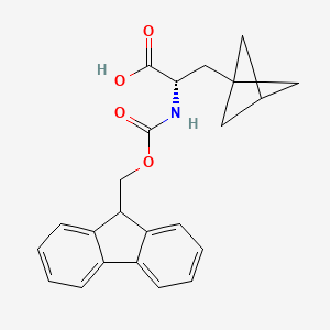 molecular formula C23H23NO4 B8147888 (S)-2-((((9H-Fuoren-9-yl)methoxy)carbonyl)amino)-3-(bicyclo[1.1.1]pentan-1-yl)propanoic acid 