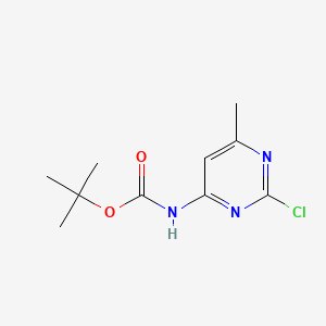 molecular formula C10H14ClN3O2 B8147895 tert-butyl N-(2-chloro-6-methylpyrimidin-4-yl)carbamate 
