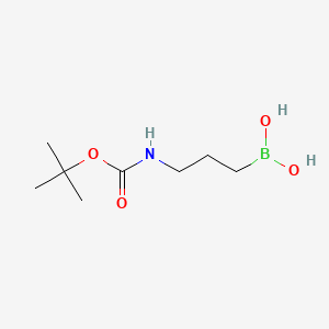 molecular formula C8H18BNO4 B8147927 (3-{[(Tert-butoxy)carbonyl]amino}propyl)boronic acid 