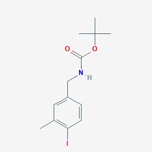 molecular formula C13H18INO2 B8147940 tert-butyl N-[(4-iodo-3-methylphenyl)methyl]carbamate 