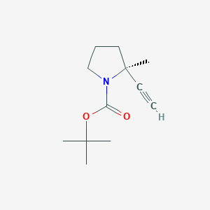 molecular formula C12H19NO2 B8147952 tert-butyl (S)-2-ethynyl-2-methylpyrrolidine-1-carboxylate 