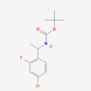 molecular formula C13H17BrFNO2 B8147956 tert-Butyl 1-(4-Bromo-2-fluorophenyl)ethylcarbamate 