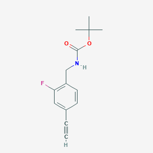 molecular formula C14H16FNO2 B8147995 tert-butyl N-[(4-ethynyl-2-fluorophenyl)methyl]carbamate 