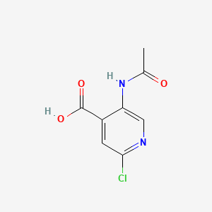 molecular formula C8H7ClN2O3 B8148013 2-Chloro-5-acetamidopyridine-4-carboxylic acid 
