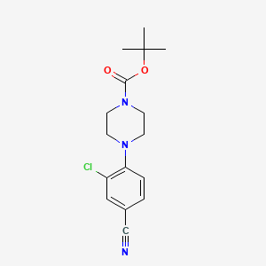 molecular formula C16H20ClN3O2 B8148039 Tert-butyl 4-(2-chloro-4-cyanophenyl)piperazine-1-carboxylate 