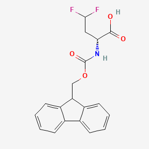 molecular formula C19H17F2NO4 B8148053 (R)-2-(9H-Fluoren-9-ylmethoxycarbonylamino)-4,4-difluoro-butyric acid 