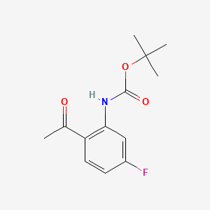 molecular formula C13H16FNO3 B8148155 tert-butyl N-(2-acetyl-5-fluorophenyl)carbamate 