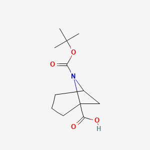 molecular formula C12H19NO4 B8148172 6-[(Tert-butoxy)carbonyl]-6-azabicyclo[3.1.1]heptane-1-carboxylic acid 