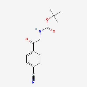 molecular formula C14H16N2O3 B8148212 tert-butyl N-[2-(4-cyanophenyl)-2-oxoethyl]carbamate 