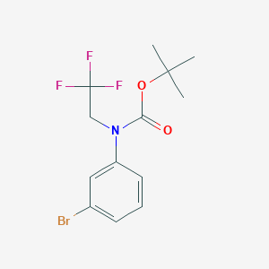 molecular formula C13H15BrF3NO2 B8148220 tert-Butyl (3-bromophenyl)(2,2,2-trifluoroethyl)carbamate 