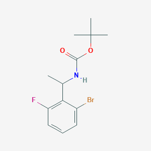 molecular formula C13H17BrFNO2 B8148226 tert-Butyl (1-(2-bromo-6-fluorophenyl)ethyl)carbamate 