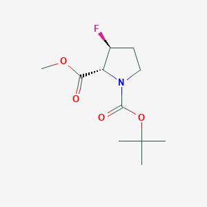 molecular formula C11H18FNO4 B8148236 1-Tert-butyl 2-methyl (2R,3S)-3-fluoropyrrolidine-1,2-dicarboxylate 