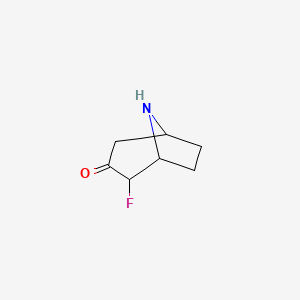 molecular formula C7H10FNO B8148253 2-Fluoro-8-azabicyclo[3.2.1]octan-3-one 