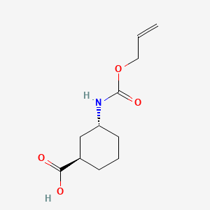 molecular formula C11H17NO4 B8148275 trans 3-(((Allyloxy)carbonyl)amino)cyclohexanecarboxylic acid 