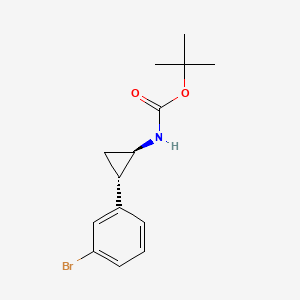 molecular formula C14H18BrNO2 B8148283 rel-tert-Butyl ((1R,2S)-2-(3-bromophenyl)cyclopropyl)carbamate 