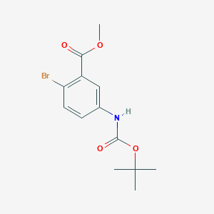 molecular formula C13H16BrNO4 B8148318 Methyl 2-bromo-5-((tert-butoxycarbonyl)amino)benzoate 
