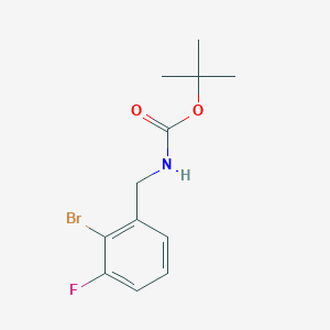 molecular formula C12H15BrFNO2 B8148319 tert-Butyl 2-bromo-3-fluorobenzylcarbamate 