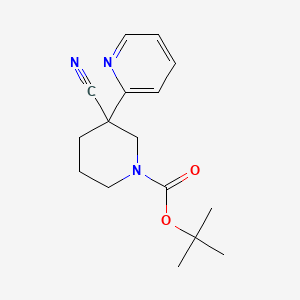 molecular formula C16H21N3O2 B8148327 Tert-butyl 3-cyano-3-(2-pyridyl)piperidine-1-carboxylate 