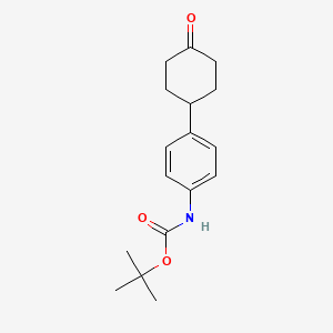 molecular formula C17H23NO3 B8148336 tert-Butyl (4-(4-oxocyclohexyl)phenyl)carbamate 